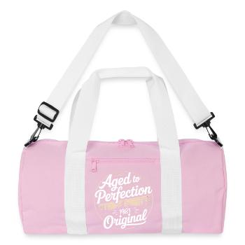 Jahrgang 1981 geboren Retro Original 1981 - Recycelte Duffel Bag - Rosa/Weiß - Vorne
