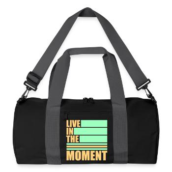 Vivre dans l’instant Pleine conscience de la présence - Sac de sport recyclé - noir/gris graphite - Devant
