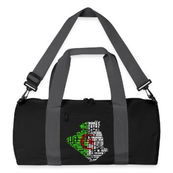 Carte d’Algérie en couleur drapeau et 48 wilayas - Sac de sport recyclé - noir/gris graphite - Devant