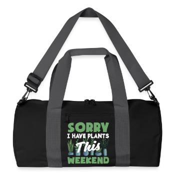 Pflanzenliebhaber Pflanzt Dieses Wochenende - Recycelte Duffel Bag - Schwarz/Graphitgrau - Vorne