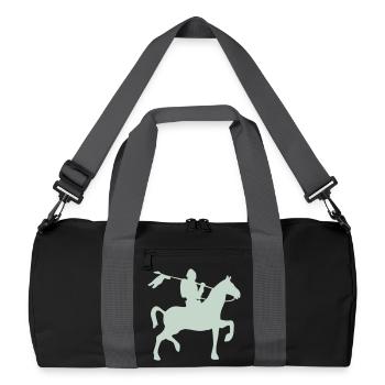 Ritter Krieger auf ein Pferd - Recycelte Duffel Bag - Schwarz/Graphitgrau - Vorne