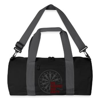 Darts 180 Dartscheibe Vintage - Recycelte Duffel Bag - Schwarz/Graphitgrau - Vorne