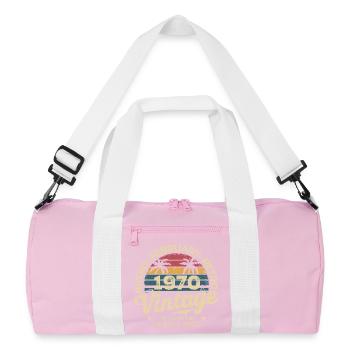 February 1970 | Awesome since February 1970 - Recycled Duffel Bag - pink/white - Front