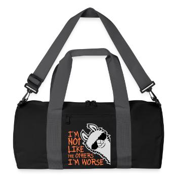 Lama Sonnenbrille Im Not Like The Others I'm Worse - Recycelte Duffel Bag - Schwarz/Graphitgrau - Vorne
