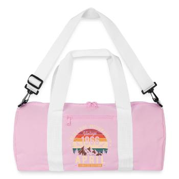 Millésime Anniversaire Avril 1966 April 1966 - Sac de sport recyclé - rose/blanc - Devant