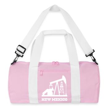 New Mexico Oilfield Pumpjack Design - Recycled Duffel Bag - pink/white - Front