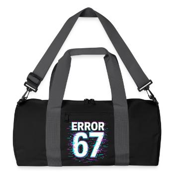 Idée de cadeau Error 67 Six Seven Glitch Cyber Meme - Sac de sport recyclé - noir/gris graphite - Devant