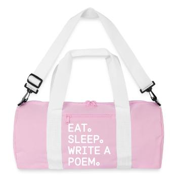 Mange, dors, écris un poème - Sac de sport recyclé - rose/blanc - Devant
