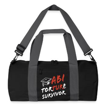 Abi Torture Survivor - Es war eine Folter - Recycelte Duffel Bag - Schwarz/Graphitgrau - Vorne