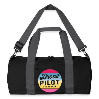 Pilote de drone Insigne de gradient de pilote Drohnenpilot - Sac de sport recyclé - noir/gris graphite - Devant