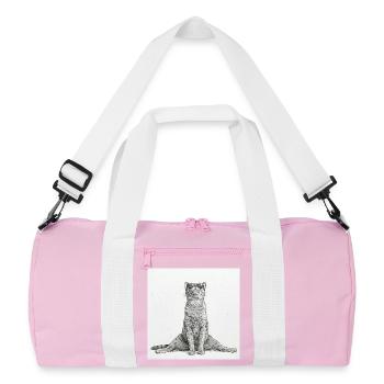 Coole Katze Yoga Spagat - Recycelte Duffel Bag - Rosa/Weiß - Vorne