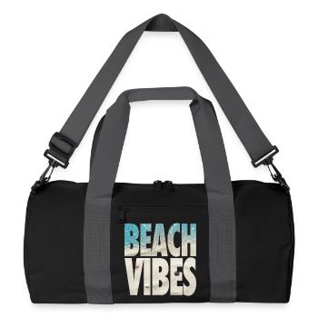 Beach Vibes - Tropical Ocean & Sand Texture - Recycled Duffel Bag - black/graphite grey - Front