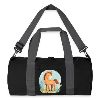 Horse on meadow - Recycled Duffel Bag - black/graphite grey - Front