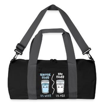 No Normal Body: Water vs Milk - Recycled Duffel Bag - black/graphite grey - Front