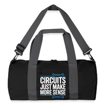 Schaltkreise Machen Technik Sinnvoller - Recycelte Duffel Bag - Schwarz/Graphitgrau - Vorne