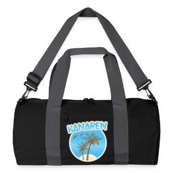 Canary Islands Palm Beach Logo - Recycled Duffel Bag - black/graphite grey - Front