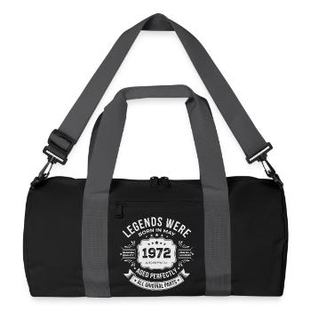 May 1972 Gift 54th Birthday May 1972 - Recycled Duffel Bag - black/graphite grey - Front