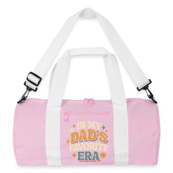 In My Dad's Favorite Era Daughter Families Humor - Recycled Duffel Bag - pink/white - Front