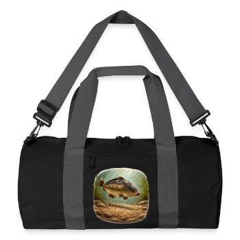 Mirror Carp Underwater Fishing Design - Recycled Duffel Bag - black/graphite grey - Front