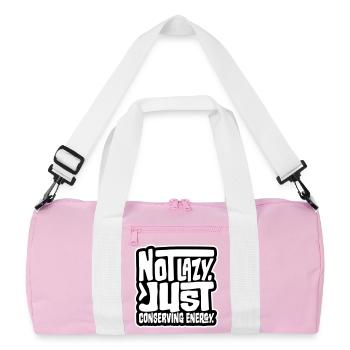 Pas paresseux, juste économiser de l’énergie, drôle de paresseux à dire - Sac de sport recyclé - rose/blanc - Devant