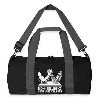 Bio Intelligenz noch ungeschlagen. - Recycelte Duffel Bag - Schwarz/Graphitgrau - Vorne