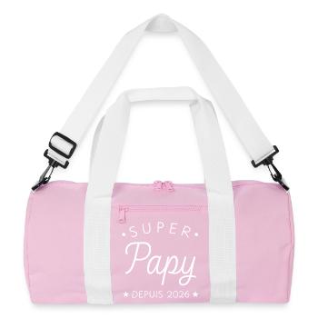 Super Papy depuis 2026 Cadeau Naissance Grand-Père - Sac de sport recyclé - rose/blanc - Devant