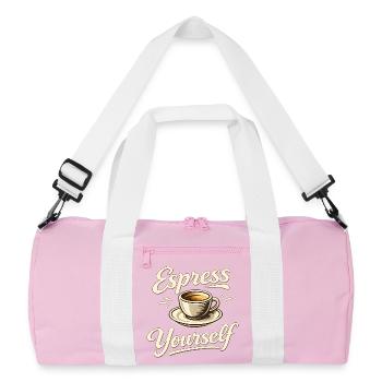 Espress Yourself - Idée de tasse à café en disant le café - Sac de sport recyclé - rose/blanc - Devant