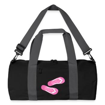 Flip Flop pantoufles peluche fourrure moelleux rose rose - Sac de sport recyclé - noir/gris graphite - Devant