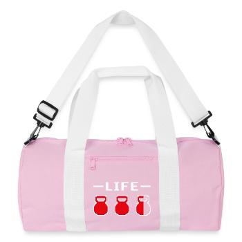 Kettlebell Life Pixelated Dark - Recycled Duffel Bag - pink/white - Front