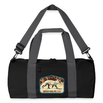Anderdalen Snow Fox Patch: Nordic Fauna - Recycled Duffel Bag - black/graphite grey - Front