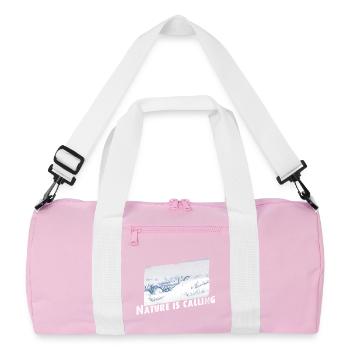 Nature is calling Winter - Recycled Duffel Bag - pink/white - Front