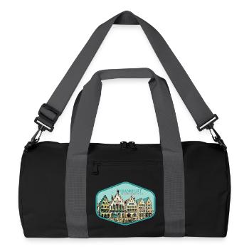 centre historique : Hôtel de ville de Francfort - Sac de sport recyclé - noir/gris graphite - Devant