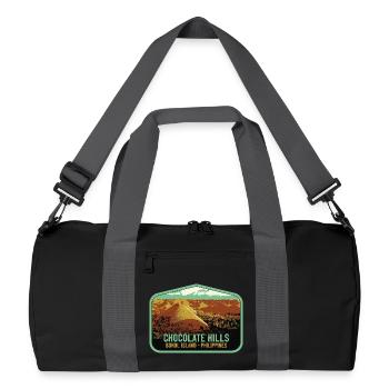 The Chocolate Hills, Insel Bohol, Philippinen - Recycelte Duffel Bag - Schwarz/Graphitgrau - Vorne
