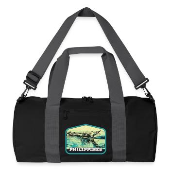 Authentisches Angeln auf den Philippinen - Recycelte Duffel Bag - Schwarz/Graphitgrau - Vorne