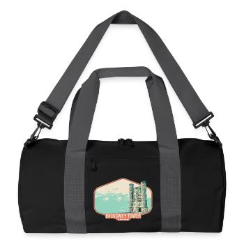 Illustration Broadwey Tower, Worcestershire - Recycelte Duffel Bag - Schwarz/Graphitgrau - Vorne