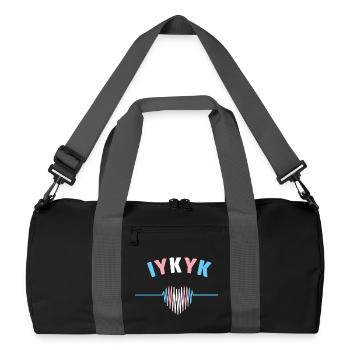 LGBT Pride Monat - IYKYK Transgender - Recycelte Duffel Bag - Schwarz/Graphitgrau - Vorne