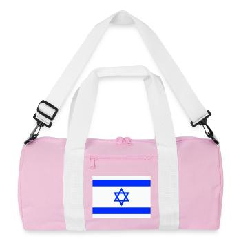 Israel Flag Flag Coat of Arms Star of David Jerusalen - Recycled Duffel Bag - pink/white - Front