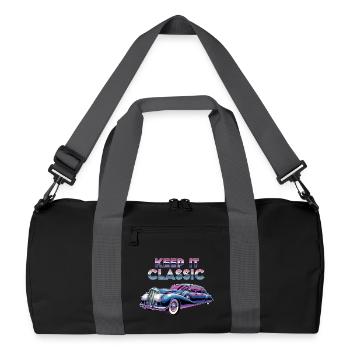Vintage Limousine Neon Design - Recycelte Duffel Bag - Schwarz/Graphitgrau - Vorne