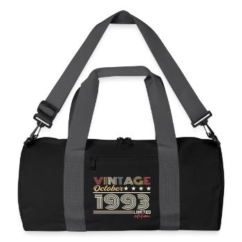 Octobre 1993 rétro anniversaire 1993 Octobre 1993  - Sac de sport recyclé - noir/gris graphite - Devant