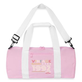 November 1992 - Recycelte Duffel Bag - Rosa/Weiß - Vorne