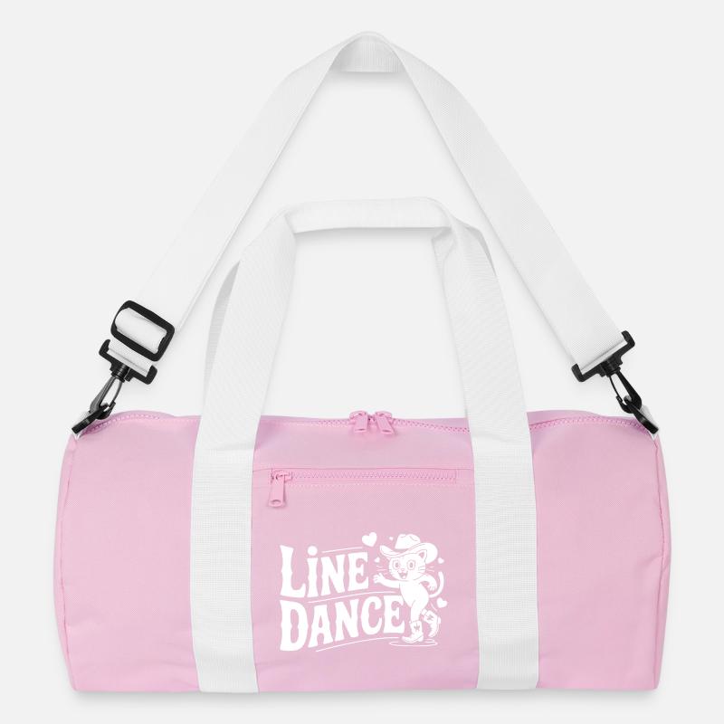 Line Dance Cat Silhouette Recycled Duffel Bag