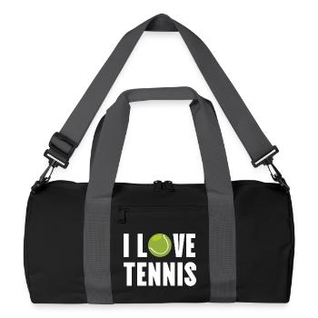 Ich liebe Tennis. - Recycelte Duffel Bag - Schwarz/Graphitgrau - Vorne
