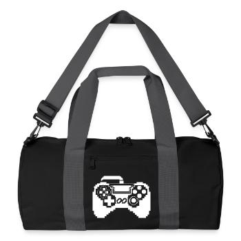 Game Controller Pixel Grafik - Recycelte Duffel Bag - Schwarz/Graphitgrau - Vorne