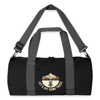 Let's Hit Some Trees – Disc Golf Vintage Design - Recycelte Duffel Bag - Schwarz/Graphitgrau - Vorne