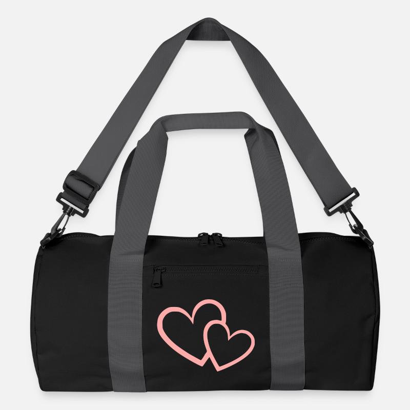 Saint-Valentin Cœur Rose, St.valentin - Sac de sport recyclé - noir/gris graphite