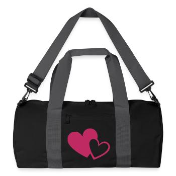 Cœur rose, cadeau rose, fête des mères - Sac de sport recyclé - noir/gris graphite - Devant