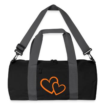 Cœur orange 2 cœurs cœur orange motif - Sac de sport recyclé - noir/gris graphite - Devant
