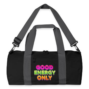 Good Energy Colorful Retro Statement Design - Recycled Duffel Bag - black/graphite grey - Front