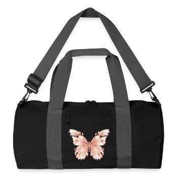 Pastel Wings Butterfly Pattern - Recycled Duffel Bag - black/graphite grey - Front