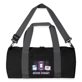 Vergiss niemals Nostalgie für Retro-VHS-Diskettenkassetten - Recycelte Duffel Bag - Schwarz/Graphitgrau - Vorne